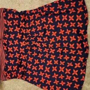 Beach House Swimsuit Size 10 Tankini Top Red Blue Flowers